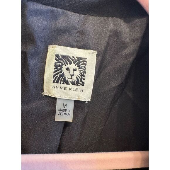 Anne Klein Gray and Black Leopard Print Trim Blazer Size Medium New - Picture 2 of 6